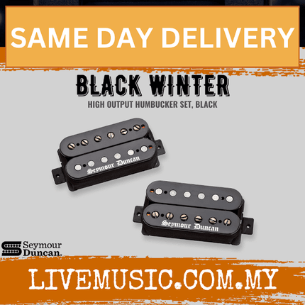 Seymour Duncan 11102-92-B Black Winter, High Output Passive Humbuckers for Metal, 6 Strings, Set, Black