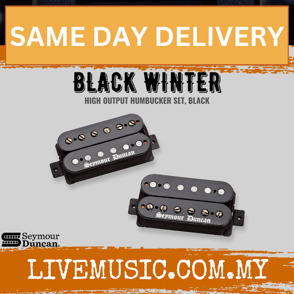 Seymour Duncan 11102-92-B Black Winter, High Output Passive Humbuckers for Metal, 6 Strings, Set, Black