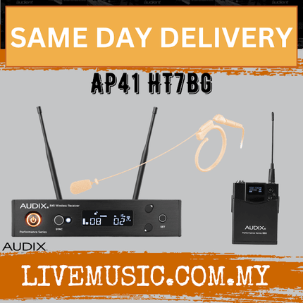 Audix AP41 Performance Series Single-Channel Bodypack Wireless System with HT7 Single-Ear Condenser Microphone ( AP41-HT7BG / AP41HT7BG )