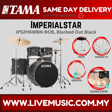 Tama Imperial Star Drum Set with Drum Throne, Imperialstar With Zildjian ILHPRO Cymbal Set ( IP52H6W )