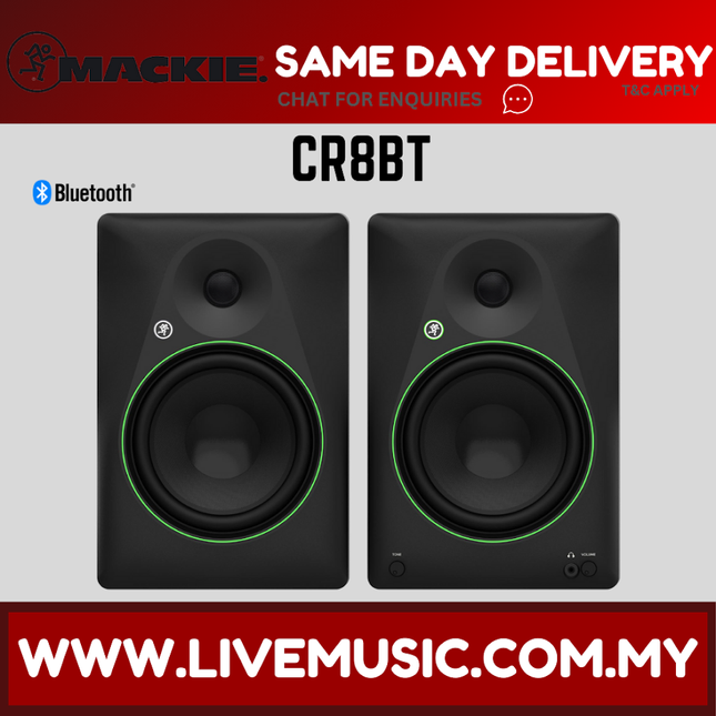 Mackie CR8BT 8" Powered Studio Monitors With Tone Control and Bluetooth ( CR8 CR8BT )