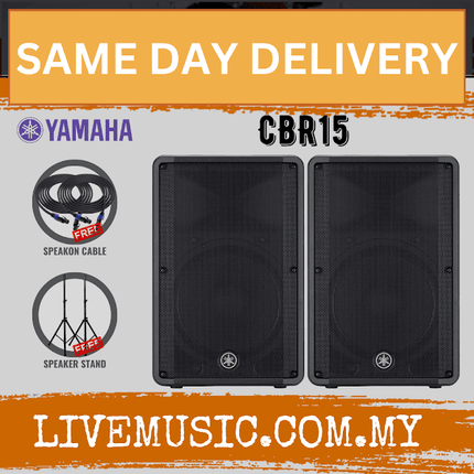 Yamaha CBR15 15-Inch 2-Way Passive Loudspeaker With Speaker Stand And Cable - Each / Pair ( CBR-15 / CBR 15 )
