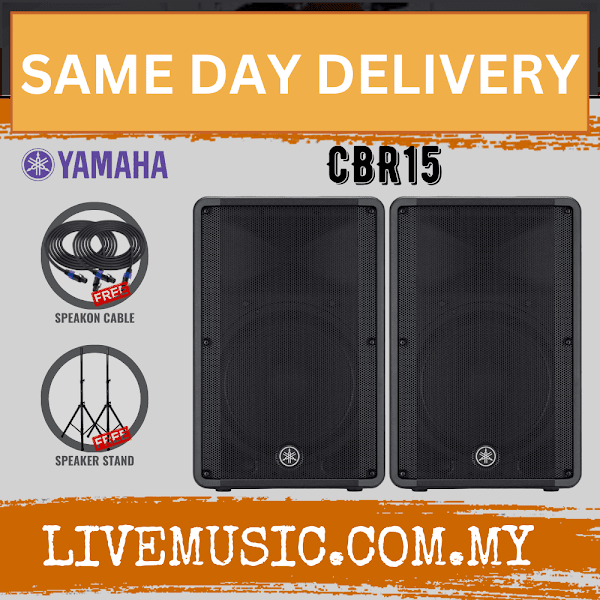Yamaha CBR15 15-Inch 2-Way Passive Loudspeaker With Speaker Stand And Cable - Each / Pair ( CBR-15 / CBR 15 )
