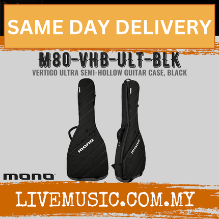 MONO M80-VHB-ULT-BLK Vertigo Ultra Semi-Hollow Guitar Case - Black ( M80VHBULT M80 VHB ULT )