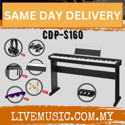 Casio CDP-S160 88-key Digital Piano with Stand, Bench & Headphone - Black ( CDPS160 / CDP S160 )