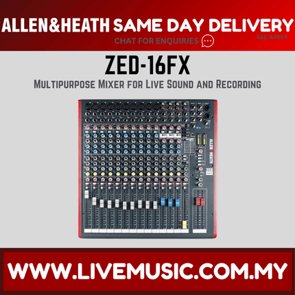 Allen & Heath ZED-16FX Mixer with USB and Effects ( ZED16FX / ZED 16FX )