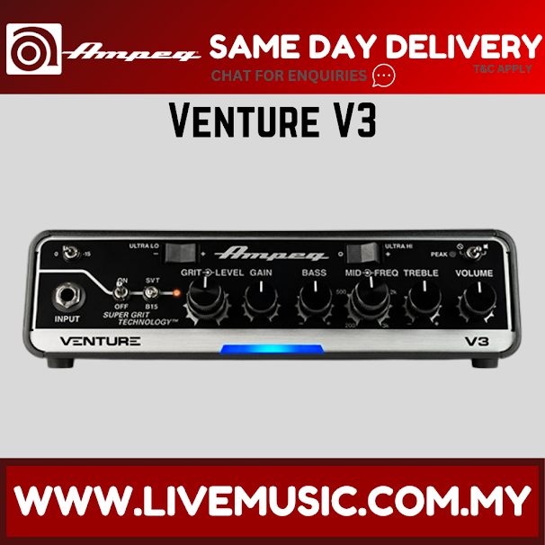 Ampeg VENTURE V3 300 Watt Bass Amplifier Head ( Venture-V3 / VentureV3 )