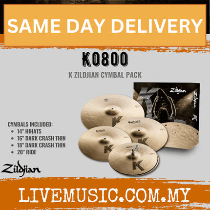 Zildjian K0800 K Series Zildjian Cymbal Set with 14" Hi-Hat, 16" Crash, 18" Crash and 20" Ride ( K-0800 )