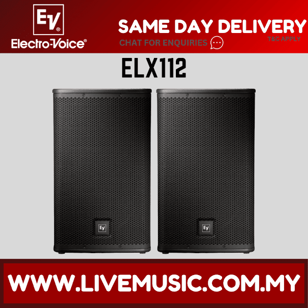 EV Electro-Voice ELX112 1000W 12" Passive Speaker With Speaker Stand And Cable - Pair ( ELX-112 / ELX 112 )