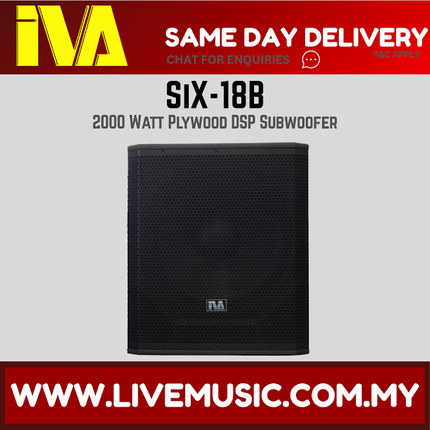 IVA SiX-18B 18" 2000 Watt Plywood DSP Subwoofer ( SiX18B / SiX 18B )