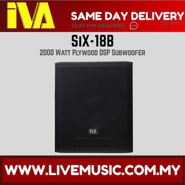 IVA SiX-18B 18" 2000 Watt Plywood DSP Subwoofer ( SiX18B / SiX 18B )