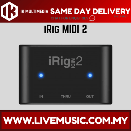 IK Multimedia iRig MIDI 2 - Universal MIDI2 Interface for iOS and Android Devices (MIDI-2/MIDI2)