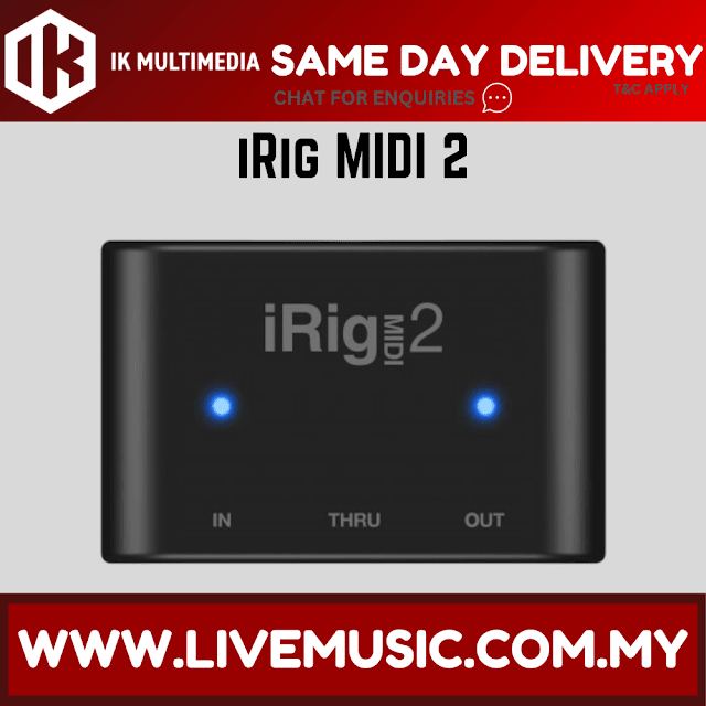 IK Multimedia iRig MIDI 2 - Universal MIDI2 Interface for iOS and Android Devices (MIDI-2/MIDI2)