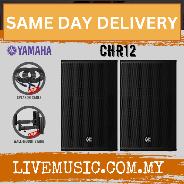 Yamaha CHR12 2-Way 1000W 12" Passive Loudspeaker w/Speaker Stand - Each / Pair ( CHR12 / CHR 12 )