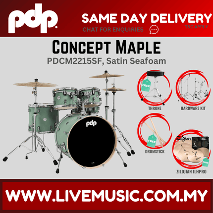 PDP by DW CM5 Concept Maple Shell Pack - 5-piece With ILHPRO Cymbals Set ( PDCM2215 )