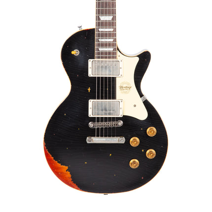 Heritage Custom Shop Core Collection H-150 Electric Guitar, Ebony over Dark Cherry Sunburst, Artisan Aged - ( H150 H 150 )