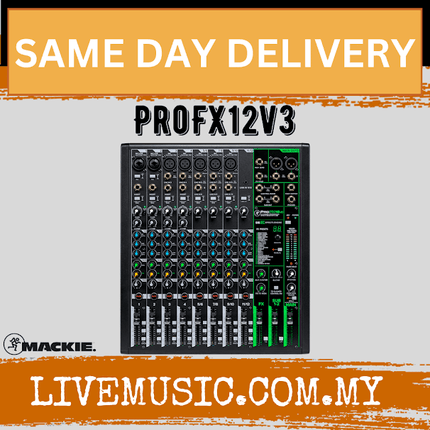 Mackie ProFX12v3 12 Channel Mixer Compact USB Mixers With Effects (Pro FX 12v3/ProFx12/ProFX 12 V3)