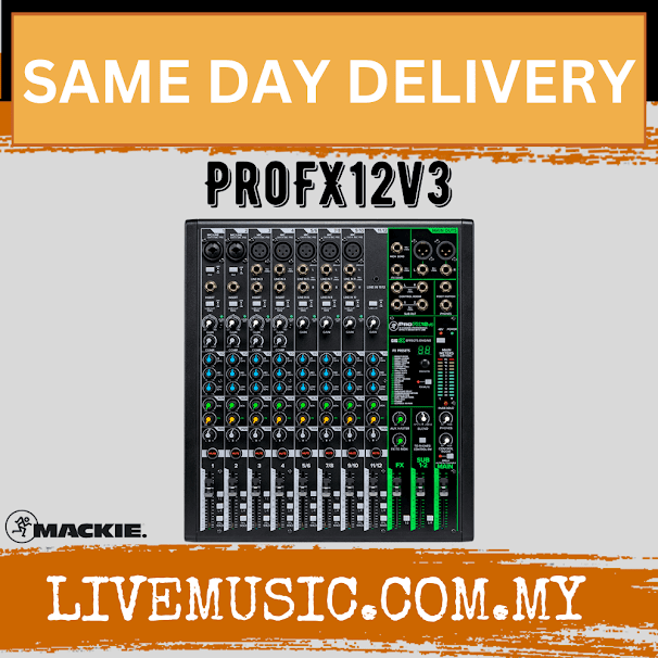 Mackie ProFX12v3 12 Channel Mixer Compact USB Mixers With Effects (Pro FX 12v3/ProFx12/ProFX 12 V3)
