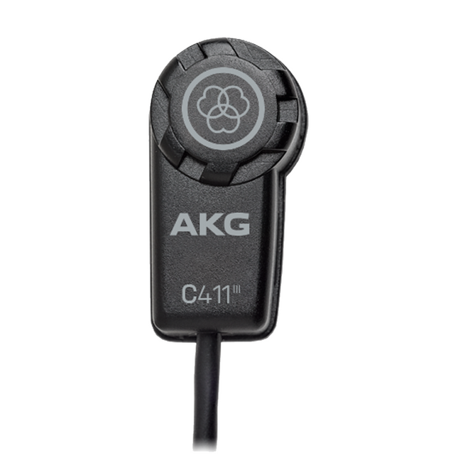 AKG C411 PP High-performance Miniature Condenser Vibration Pickup with MPAV standard XLR connector (AKG/C411PP)