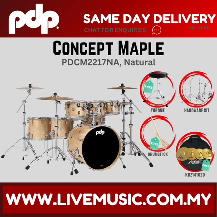 PDP by DW CM7 Concept Maple Shell Pack - 7-piece with KDZ141620 Cymbals - (PDCM2217)