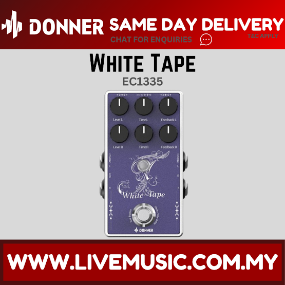Donner White Tape Delay Pedal