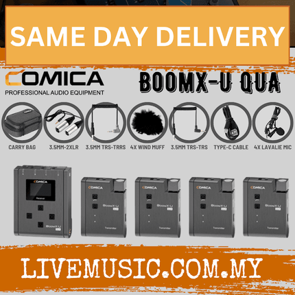 Comica BoomX-U QUA Broadcasting Multi-Function Mini UHF Wireless Microphone and Receiver (BoomXU-QUA)
