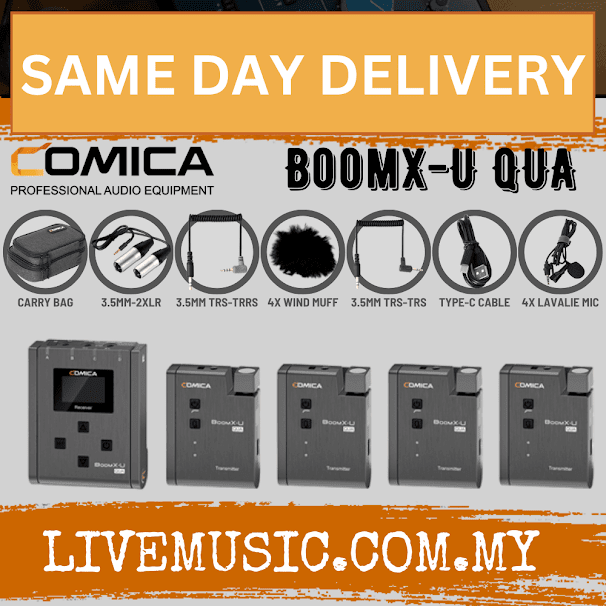 Comica BoomX-U QUA Broadcasting Multi-Function Mini UHF Wireless Microphone and Receiver (BoomXU-QUA)