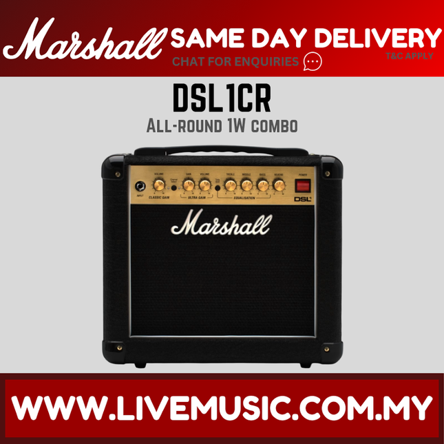 Marshall DSL1CR - 1 Watt, 1x8" Tube Guitar Combo Amplifier (DSL1/DSL1-CR)
