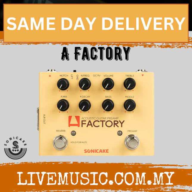 Sonicake QDS-04 A Factory Analog Preamp and Digital Reverb Dual Footswitch Guitar Effects Pedal ( QDS 04 QDS04 )
