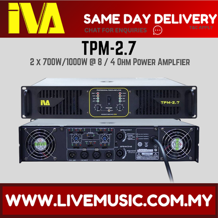 IVA TPM-2.7 2 X 700W 8 Ohm Power Amplifier (TPM2.7 / TPM 2.7)