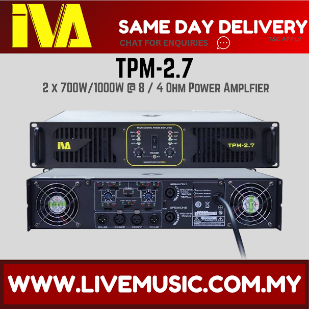IVA TPM-2.7 2 X 700W 8 Ohm Power Amplifier (TPM2.7 / TPM 2.7)