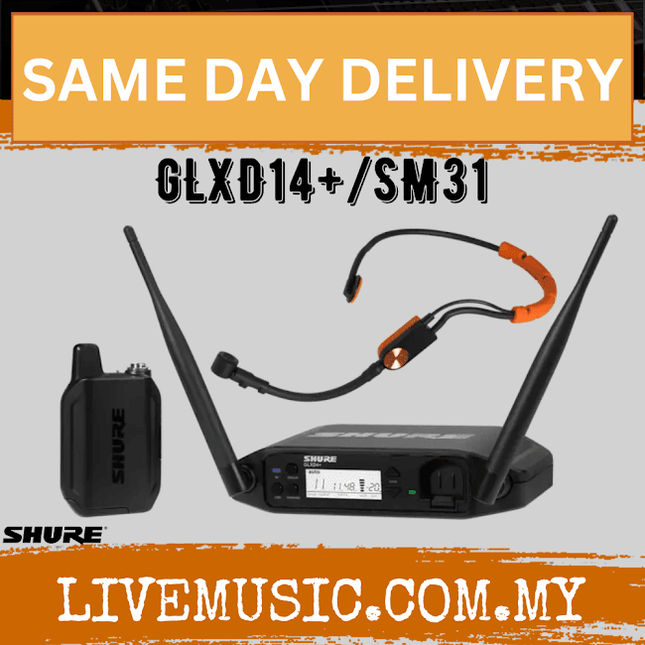 Shure GLXD14+/SM31 Digital Wireless Headset System with SM31FH Microphone ( GLXD14+ / SM31 )