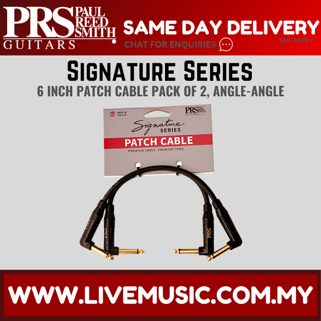 PRS Signature Patch Cable, 6inch, Angle/Angle - Pack of 2