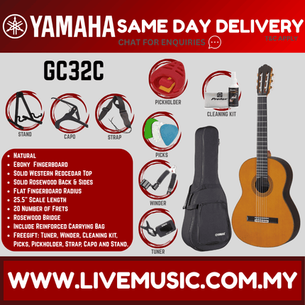 Yamaha GC32C Solid Cedar Top Classical Guitar ( GC32C )