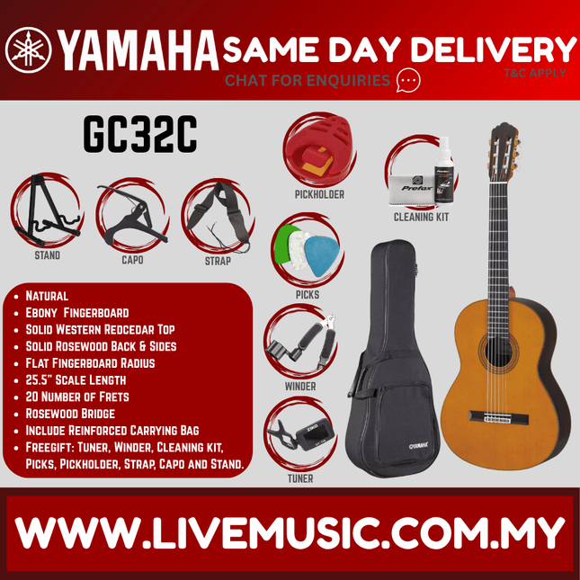 Yamaha GC32C Solid Cedar Top Classical Guitar ( GC32C )