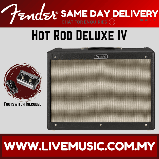 Fender Hot Rod Deluxe IV Guitar Combo Tube Amplifier 230V EUR - Black
