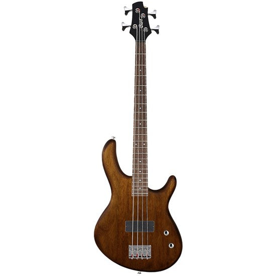 Cort Action Junior Bass Guitar Jatoba Fretboard with CGP31 and Gig Bag - Open Pore Walnut