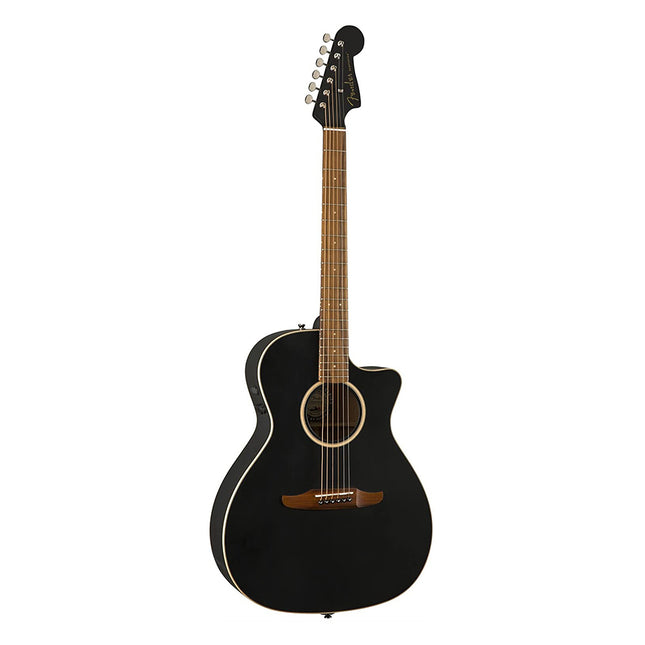 Fender California Newporter Special Medium-Sized Acoustic-Electric Guitar with Bag - Matte Black