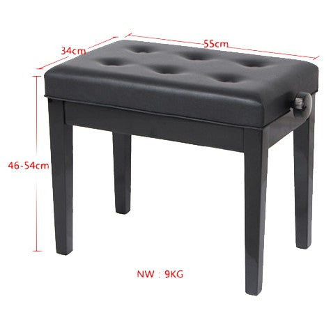 Kadenza LAPB-100 High Quality Modern Adjustable Piano Bench, Keyboard Bench, x bench, Stool - Black (LAPB100 / LMC)