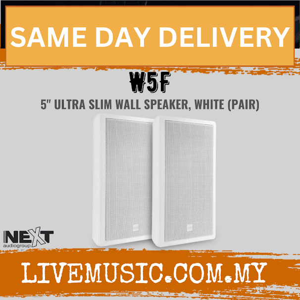 Next Audio W5F 5" Ultra Slim Wall Speaker, White / Black - Pair ( W-5F / W 5F )