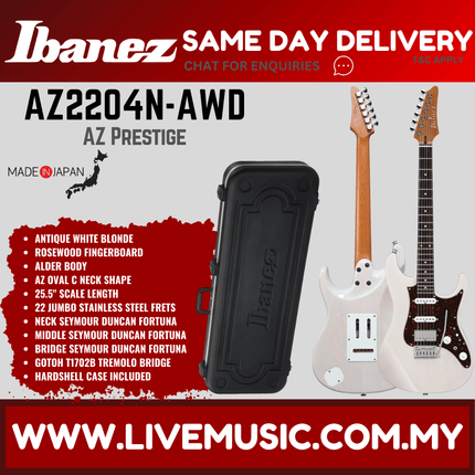 Ibanez Prestige AZ2204N-AWD Electric Guitar MADE IN JAPAN, Antique White Blonde ( AZ2204N AWD / AZ2204NAWD )
