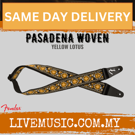 Fender Pasadena Woven Guitar Strap, Yellow Lotus