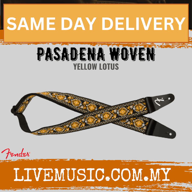 Fender Pasadena Woven Guitar Strap, Yellow Lotus