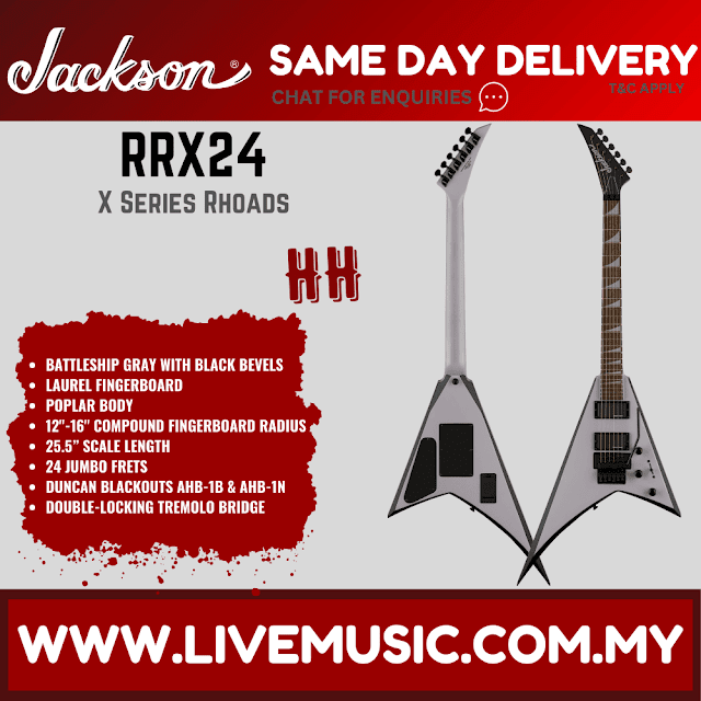 Jackson X Series Rhoads RRX24 Electric Guitar, Laurel FB, Battle Ship Gray with Black Bevels