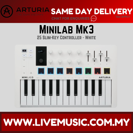 Arturia Minilab 3 25-Key Midi Controller - White (Minilab MK3 / Minilab3)
