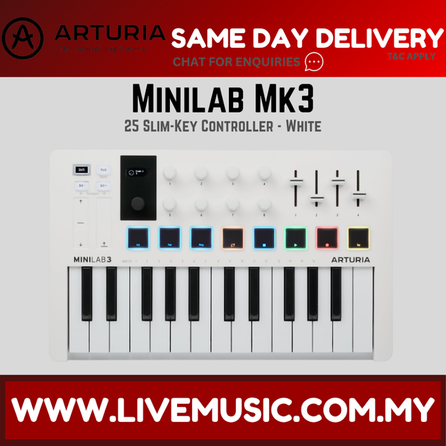 Arturia Minilab 3 25-Key Midi Controller - White (Minilab MK3 / Minilab3)