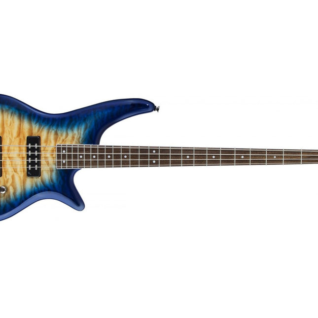 Jackson JS Series Spectra Bass JS3Q QMT Electric Bass Guitar, Laurel Fretboard - Amber Blue Burst