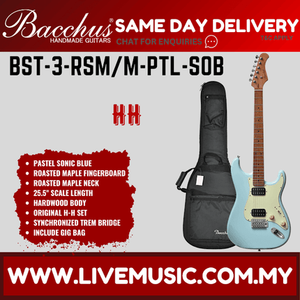 BACCHUS BST-3-RSM/M-PTLSOB UNIVERSE SERIES ROASTED MAPLE ELECTRIC GUITAR - PASTEL SONIC BLUE ( BST3 / BST3RSMM / BST 3 RSM M )