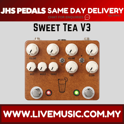 JHS Sweet Tea V3 2-in-1 Overdrive Guitar Effects Pedal
