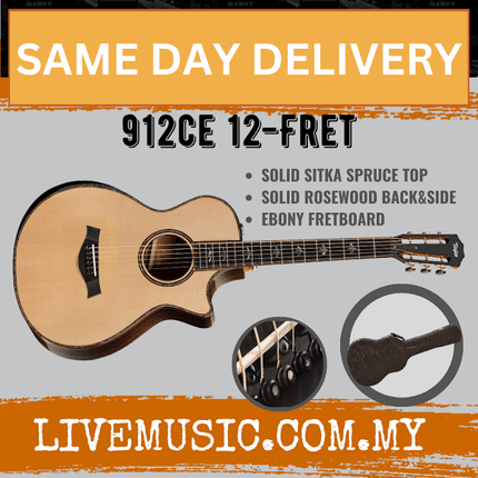 Taylor 912ce 12-Fret V-Class Grand Concert Acoustic Guitar w/Case
